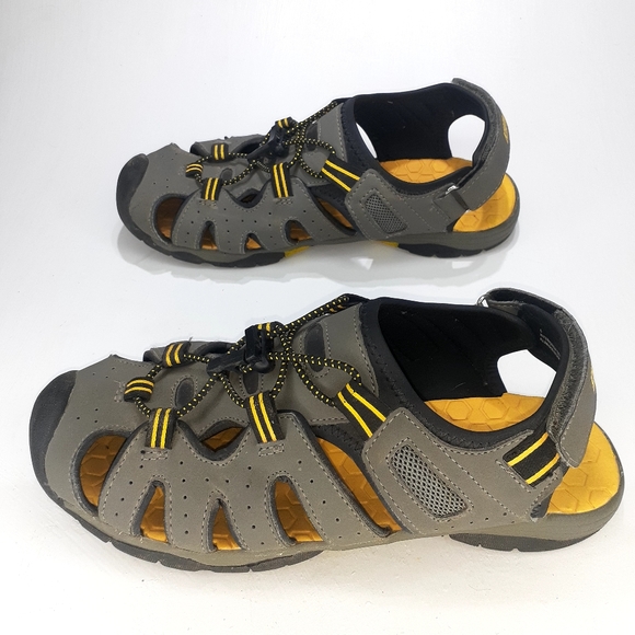 Kombu Sandals Gray with Yellow Accents Sz5 - Picture 3 of 8